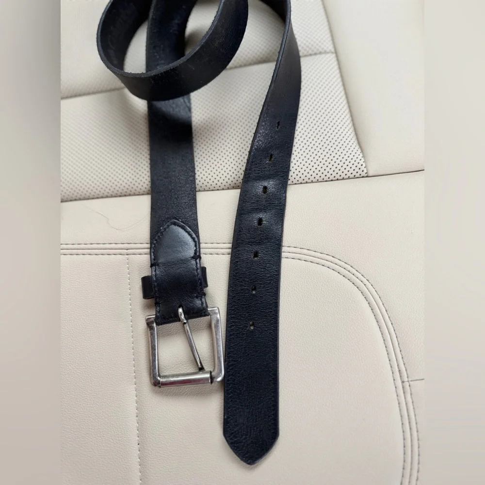 Leather Classic Black Leather Belt Buckle